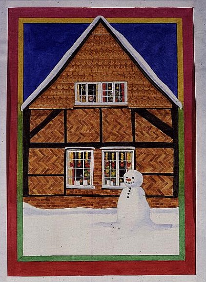 Snowman and Haybourne House von Linda  Benton