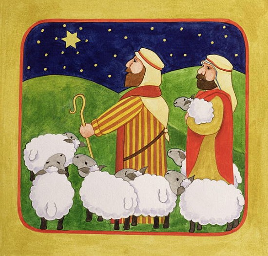 The Shepherds (gouache on paper)  von Linda  Benton
