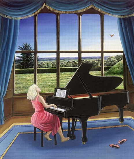 Playing Mozart (oil on canvas)  von Liz  Wright