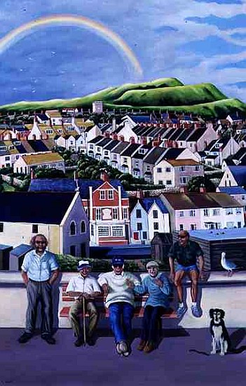 The Men of Fortuneswell, 1999 (oil on canvas)  von Liz  Wright