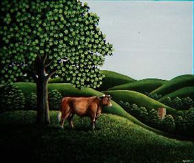Bull on a hill, 1981 (gouache) 