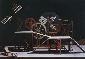 Bühnenbildentwurf zum Theaterstück Der Hahnrei (Le Cocu Magnifique) von F. Crommelynck 1922