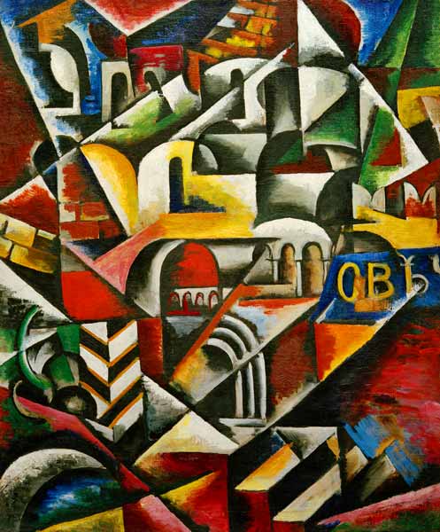 Cubist cityscape von Ljubow Sergejewna Popowa