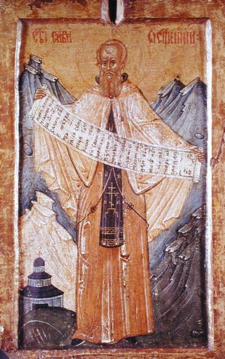 Icon of St. Sabas of Jerusalem von Longin
