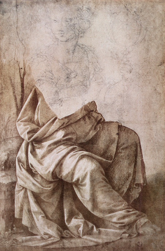 Study of a figure representing Astronomy (pen & ink with wash) von Lorenzo di Credi
