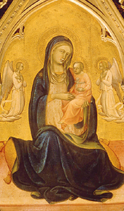 Maria mit dem Kind und Engeln (Madonna der Demut) von Lorenzo di Monaco