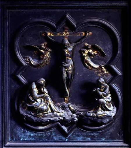 The Crucifixion, eighteenth panel of the North Doors of the Baptistery of San Giovanni von Lorenzo Ghiberti