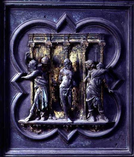 The Flagellation of Christ, fifteenth panel of the North Doors of the Baptistery of San Giovanni von Lorenzo Ghiberti