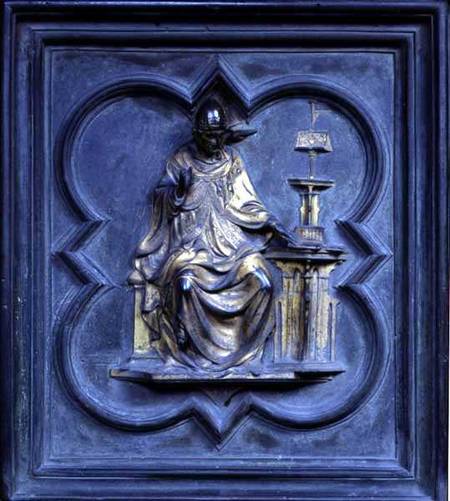 St. Gregory, panel G of the North Doors of the Baptistery of San Giovanni von Lorenzo Ghiberti