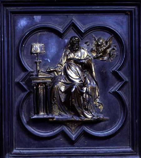 St Mark the Evangelist, panel D of the North Doors of the Baptistery of San Giovanni von Lorenzo Ghiberti