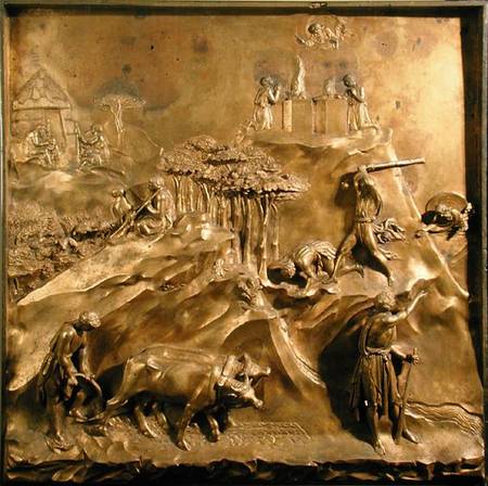 The Story of Cain and Abel: The Sacrifice, The Murder of Abel and God Banishing Cain, original panel von Lorenzo Ghiberti