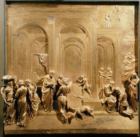 The Story of Jacob and Esau, original panel from the East Doors of the Baptistery von Lorenzo Ghiberti