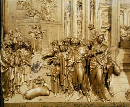 The Story of Joseph, detail of the Finding of the Silver Cup, from the original panel from the East von Lorenzo Ghiberti