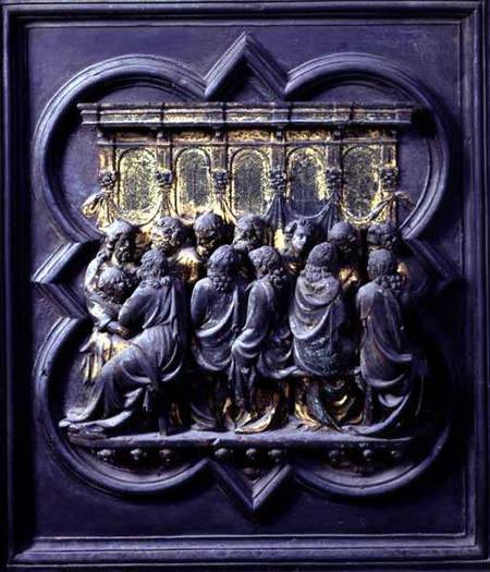 The Last Supper, twelfth panel of the North Doors of the Baptistery of San Giovanni von Lorenzo Ghiberti