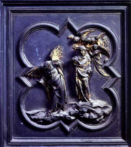 The Temptation of Christ, sixth panel of the North Doors of the Baptistery of San Giovanni von Lorenzo Ghiberti