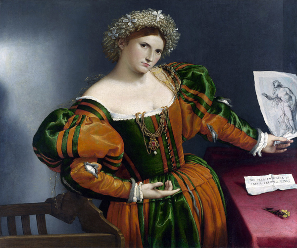 A Lady with a Drawing of Lucretia von Lorenzo Lotto