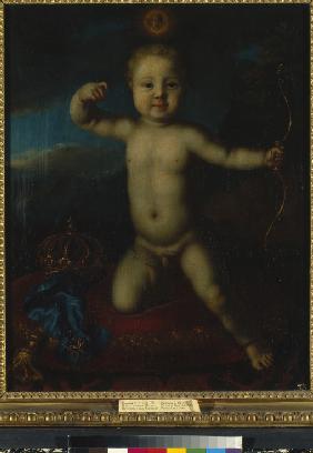 Porträt von Zarewitsch Peter Petrowitsch von Russland (1715-1719) als Cupido