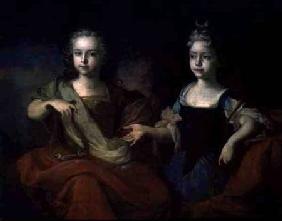 Tsarevich Peter Alekseevitch and Tsarevna Nathalie Alekseevna as Apollo and Diana c.1722