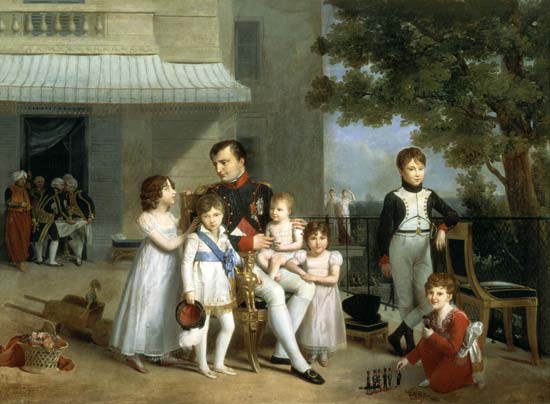 Portrait of Napoleon Bonaparte (1769-1821) with his Nephews and Nieces on the Terrace at Saint-Cloud von Louis Ducis