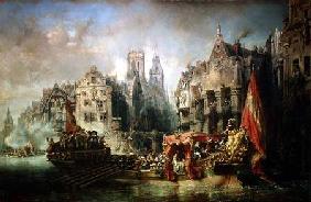 The Arrival of Fernando Alvarez de Toledo, Duke of Alba (1508-82) at Rotterdam in 1567 1844