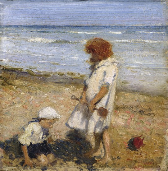 Playing on the Beach von Louis Ginnett