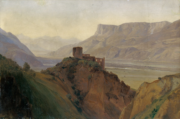 Die Ruine Brunnenburg mit dem Etschtal von Louis Gurlitt