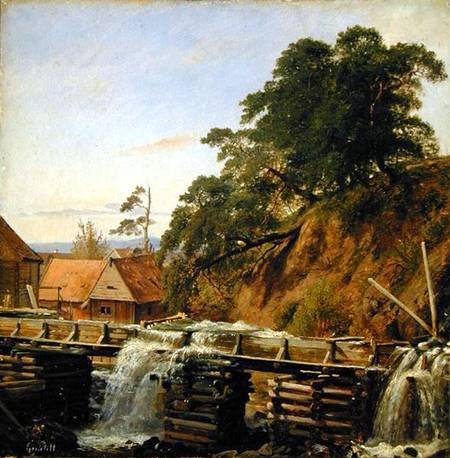A Watermill in Christiania von Louis Gurlitt
