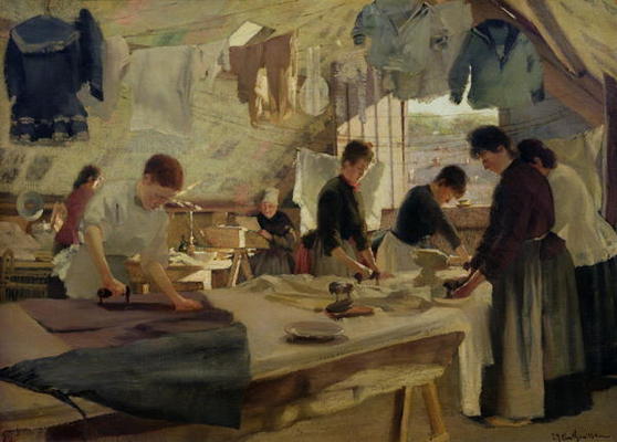 Ironing Workshop in Trouville, 1888 (oil on canvas) von Louis Joseph Anthonissen