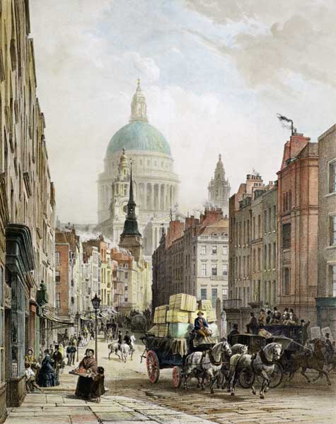 St. Paul's from Fleet Street von Louis Jules Arnout