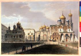 Blick auf die Kathedralen im Moskauer Kreml 1830