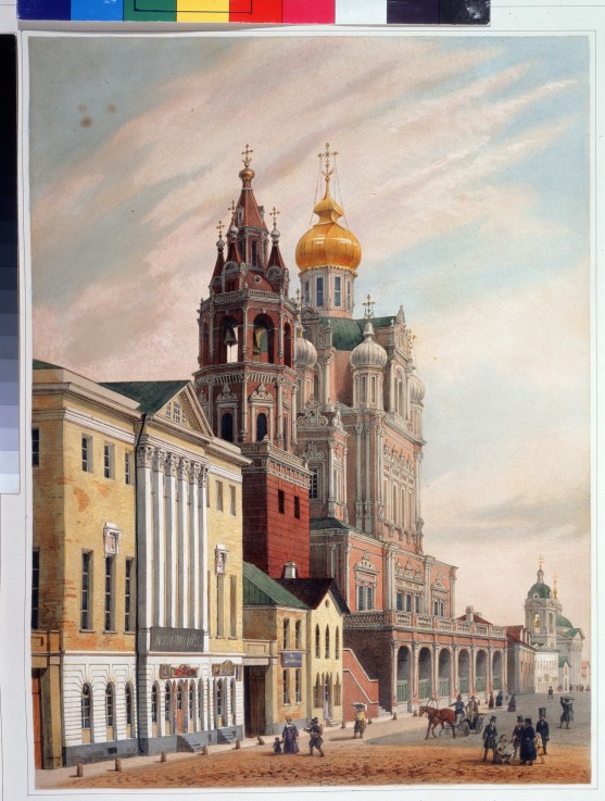 Die Mariä-Entschlafen-Kirche auf der Pokrowka-Strasse in Moskau von Louis Jules Arnout
