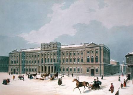 Palace of the Grand Duke of Leuchtenberg in St. Petersburg, printed by Lemercier, Paris von Louis Jules Arnout