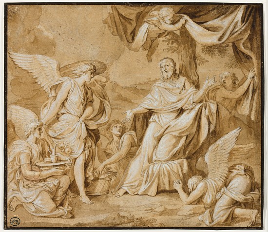 Angels Ministering to Christ von Louis Licherie de Beuron