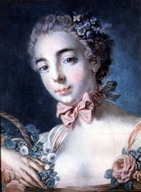 Tete de Flore, portrait of Mme Baudion, daughter of Boucher, after a drawing by Boucher von Louis Marin Bonnet