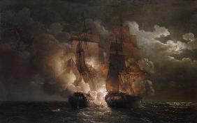 Battle Between the French Frigate 'Arethuse' and the English Frigate 'Amelia' in View of the Islands 7th Februa