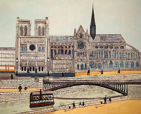 Notre-Dame (south side), c.1933 (oil on canvas) von Louis Vivin