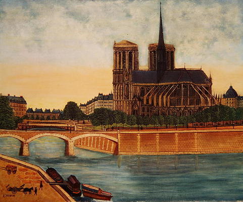 Notre-Dame (view of the apse) c.1933 (oil on canvas) von Louis Vivin