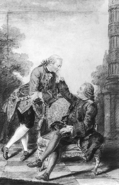 Denis Diderot (1713-84) and Melchior, baron de Grimm (1723-1807) von (Louis Carrogis) Carmontelle