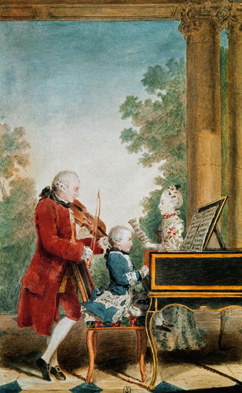 Mozart mit Vater & Schwester von Louis Carrogis de Carmontelle