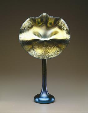 Blue and gold favrile 'Jack-in-the-Pulpit' vase 1915