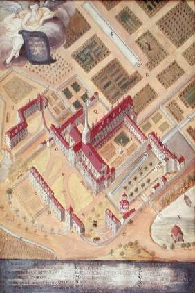 Perspective view of the Abbey, from 'l'Abbaye de Port-Royal' c.1710