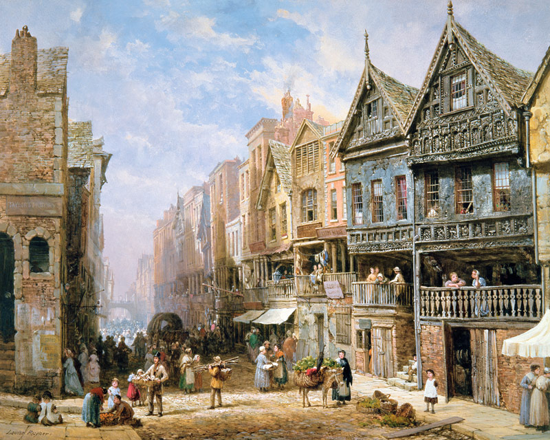 Watergate Street, looking towards Eastgate, Chester von Louise Rayner
