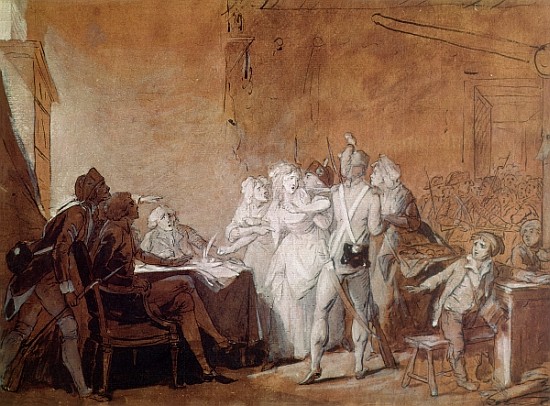 The Arrest of Charlotte Corday (1768-93) von Louis Leopold Boilly
