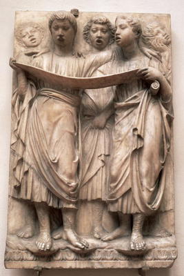 Singing angels, relief from the Cantoria by Luca della Robbia (1400-82), c.1435 (marble) von Luca  della Robbia