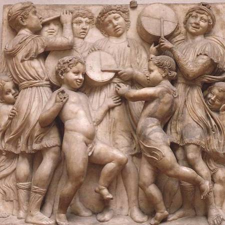 Musical angels, relief from the Cantoria von Luca Della Robbia