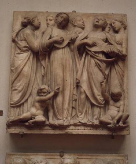 Singing angels, relief from the Cantoria von Luca Della Robbia