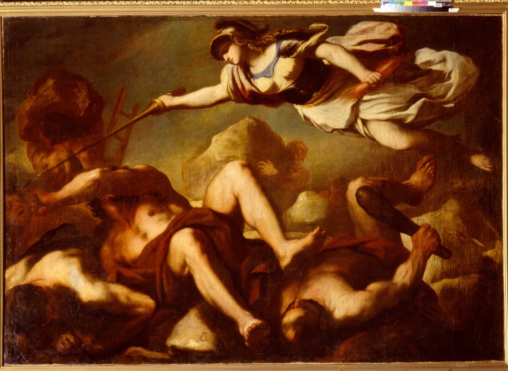 Minervas Kampf gegen Giganten von Luca Giordano