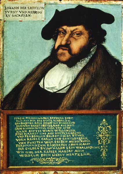 Portrait of John I (1468-1532) the Steadfast, Elector of Saxony von Lucas Cranach d. Ä.