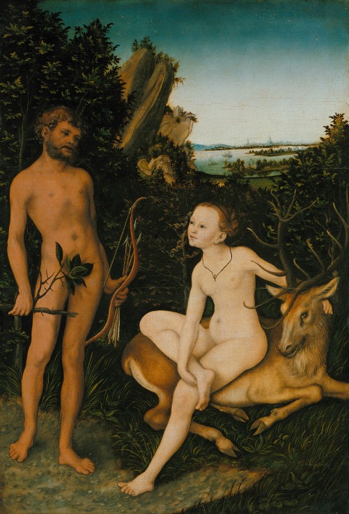 Apoll und Diana in waldiger Landschaft von Lucas Cranach d. Ä.