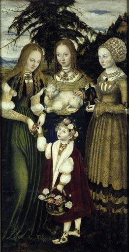 Die Heiligen Dorothea, Agnes und Kunigunde von Lucas Cranach d. Ä.